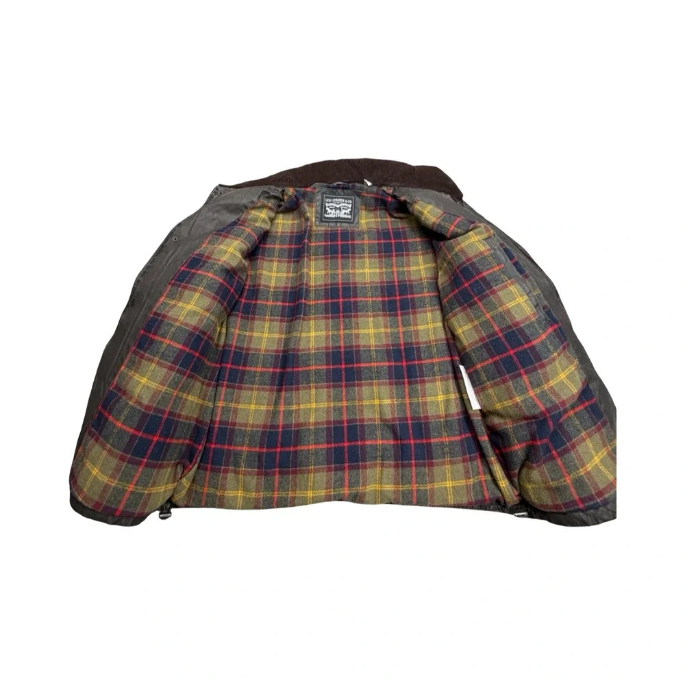 Levi's Puffer Jacket Mens M Dark Olive Prototype Factory Sample LMU26-092 Plaid